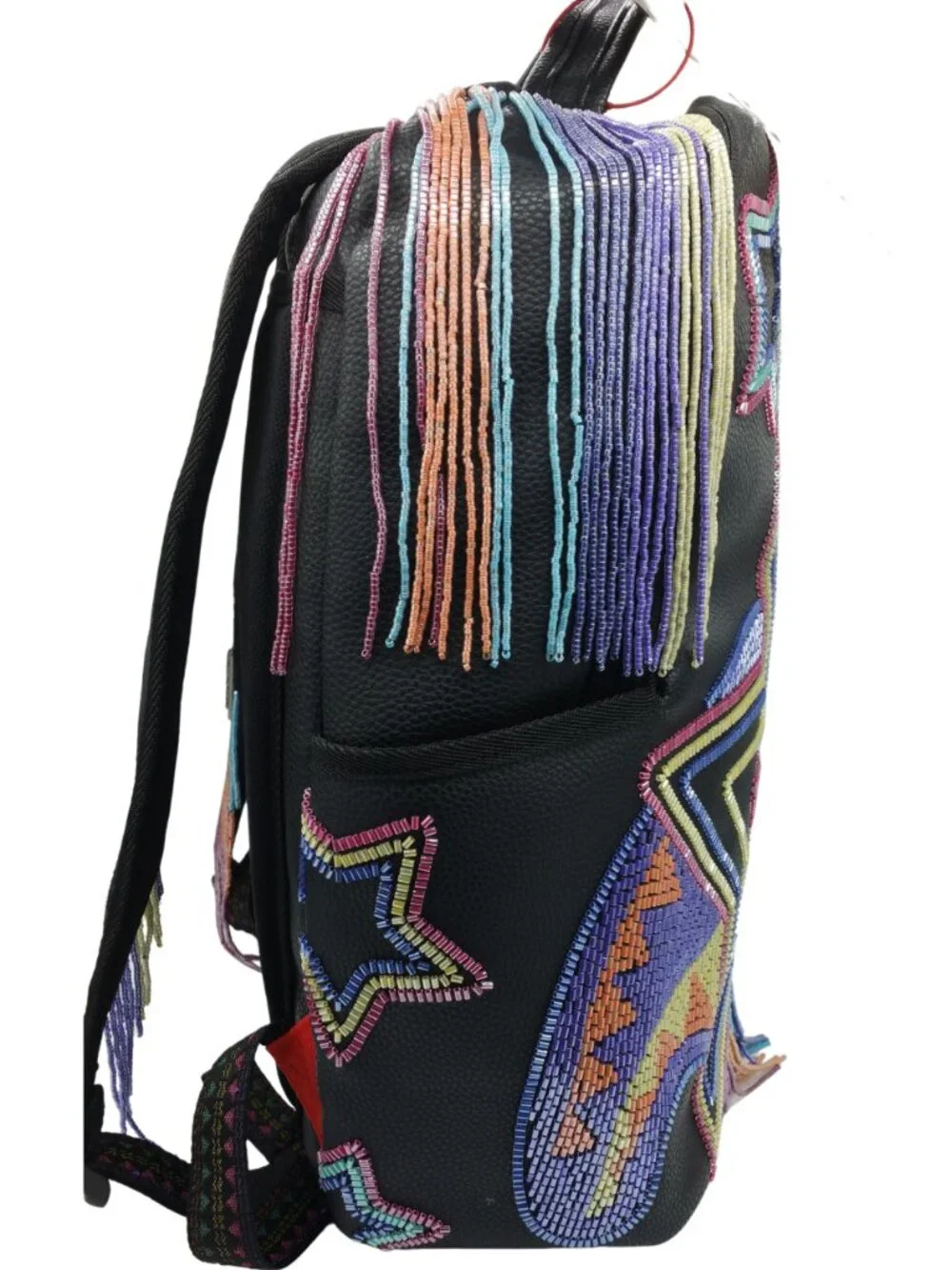 Sprayground x Sandflower African Intelligence Beaded Fringe Backpack - NEW